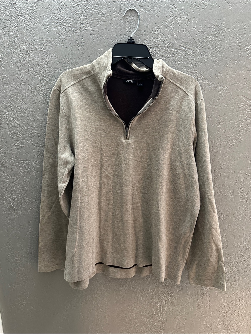 Apt. 9 Men's Light Gray Half-Zip Pullover Sweater